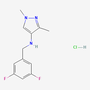 molecular formula C12H14ClF2N3 B12220309 N-(3,5-Difluorobenzyl)-1,3-dimethyl-1H-pyrazol-4-amine 