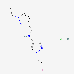 N-[(1-ethylpyrazol-3-yl)methyl]-1-(2-fluoroethyl)pyrazol-4-amine;hydrochloride