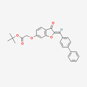 molecular formula C27H24O5 B12220331 tert-butyl {[(2Z)-2-(biphenyl-4-ylmethylidene)-3-oxo-2,3-dihydro-1-benzofuran-6-yl]oxy}acetate 