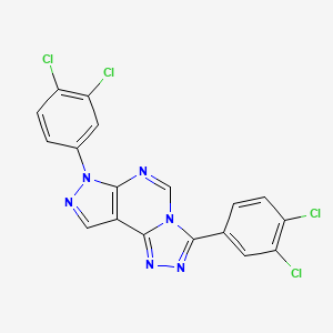 molecular formula C18H8Cl4N6 B12220339 3,7-Bis(3,4-dichlorophenyl)-6-hydropyrazolo[5,4-d]1,2,4-triazolo[4,3-e]pyrimid ine 