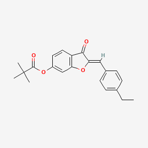 molecular formula C22H22O4 B12220340 (2Z)-2-(4-ethylbenzylidene)-3-oxo-2,3-dihydro-1-benzofuran-6-yl 2,2-dimethylpropanoate 