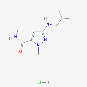 molecular formula C9H17ClN4O B12220361 3-(isobutylamino)-1-methyl-1H-pyrazole-5-carboxamide 