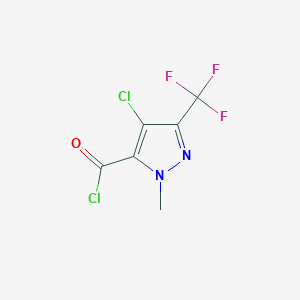 molecular formula C6H3Cl2F3N2O B12220370 4-Chloro-1-methyl-3-(trifluoromethyl)pyrazole-5-carbonyl chloride 