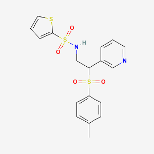 N-{2-[(4-methylphenyl)sulfonyl]-2-(pyridin-3-yl)ethyl}thiophene-2-sulfonamide