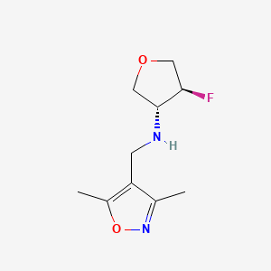 molecular formula C10H15FN2O2 B12220432 (3R,4S)-N-[(3,5-dimethyl-1,2-oxazol-4-yl)methyl]-4-fluorooxolan-3-amine 