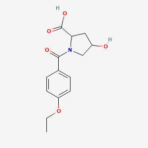 molecular formula C14H17NO5 B12220461 1-(4-Ethoxybenzoyl)-4-hydroxypyrrolidine-2-carboxylic acid CAS No. 1301738-57-7