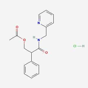 molecular formula C17H19ClN2O3 B1222049 alpha-((Acetyloxy)methyl)-N-(2-pyridinylmethyl)benzeneacetamide hydrochloride CAS No. 36256-92-5