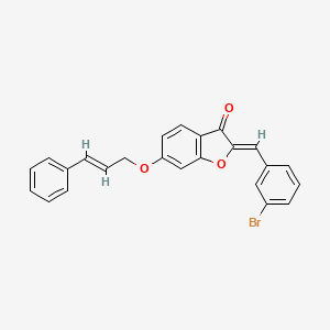 molecular formula C24H17BrO3 B12220503 (2Z)-2-(3-bromobenzylidene)-6-{[(2E)-3-phenylprop-2-en-1-yl]oxy}-1-benzofuran-3(2H)-one 