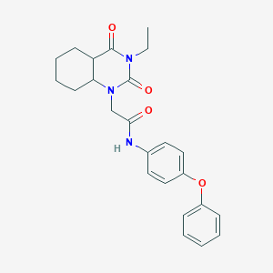 molecular formula C24H27N3O4 B12220530 2-(3-ethyl-2,4-dioxo-4a,5,6,7,8,8a-hexahydroquinazolin-1-yl)-N-(4-phenoxyphenyl)acetamide 