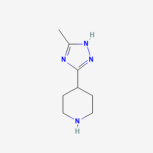 molecular formula C8H14N4 B12220555 4-(3-methyl-1H-1,2,4-triazol-5-yl)piperidine CAS No. 933713-90-7