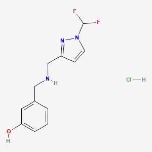 3-[[[1-(Difluoromethyl)pyrazol-3-yl]methylamino]methyl]phenol;hydrochloride