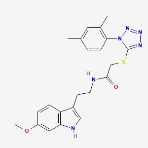 2-{[1-(2,4-dimethylphenyl)-1H-tetrazol-5-yl]sulfanyl}-N-[2-(6-methoxy-1H-indol-3-yl)ethyl]acetamide