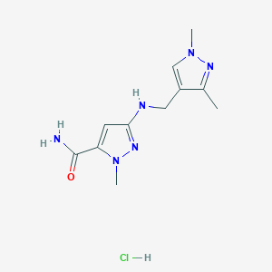 5-[(1,3-Dimethylpyrazol-4-yl)methylamino]-2-methylpyrazole-3-carboxamide;hydrochloride