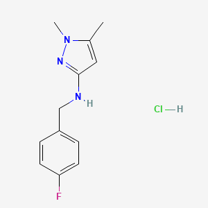 molecular formula C12H15ClFN3 B12220588 N-(4-Fluorobenzyl)-1,5-dimethyl-1H-pyrazol-3-amine 