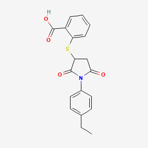 Benzoic acid, 2-[[1-(4-ethylphenyl)-2,5-dioxo-3-pyrrolidinyl]thio]-