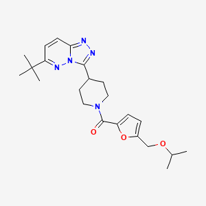 molecular formula C23H31N5O3 B12220598 4-{6-Tert-butyl-[1,2,4]triazolo[4,3-b]pyridazin-3-yl}-1-{5-[(propan-2-yloxy)methyl]furan-2-carbonyl}piperidine 