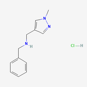 N-[(1-methylpyrazol-4-yl)methyl]-1-phenylmethanamine;hydrochloride