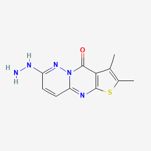 12-Hydrazinyl-4,5-dimethyl-6-thia-1,8,13-triazatricyclo[7.4.0.0^{3,7}]trideca-3(7),4,8,10,12-pentaen-2-one