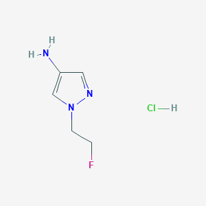 molecular formula C5H9ClFN3 B12220655 1-(2-Fluoroethyl)pyrazol-4-amine;hydrochloride 