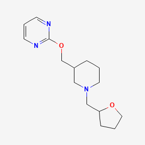 molecular formula C15H23N3O2 B12220664 2-({1-[(Oxolan-2-yl)methyl]piperidin-3-yl}methoxy)pyrimidine 