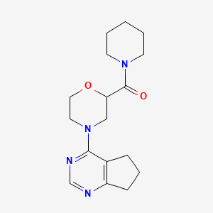 molecular formula C17H24N4O2 B12220674 4-{5H,6H,7H-cyclopenta[d]pyrimidin-4-yl}-2-(piperidine-1-carbonyl)morpholine 