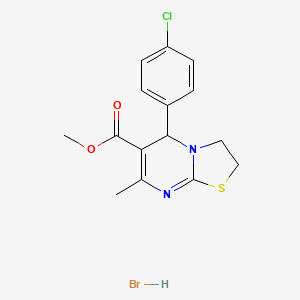 molecular formula C15H16BrClN2O2S B12220682 Methyl 5-(4-chlorophenyl)-7-methyl-2,3-dihydro-5H-thiazolo[3,2-a]pyrimidine-6-carboxylate hydrobromide 