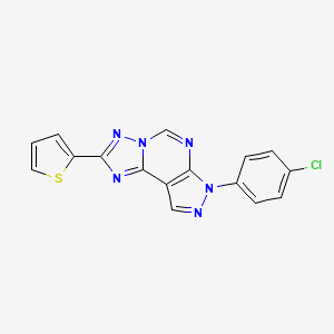 10-(4-Chlorophenyl)-4-(thiophen-2-yl)-3,5,6,8,10,11-hexaazatricyclo[7.3.0.0^{2,6}]dodeca-1(9),2,4,7,11-pentaene