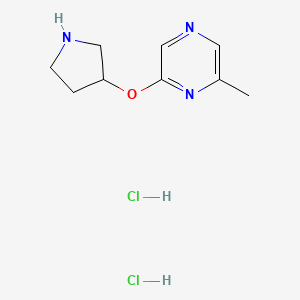 molecular formula C9H15Cl2N3O B12220695 2-Methyl-6-(pyrrolidin-3-yloxy)pyrazine dihydrochloride 