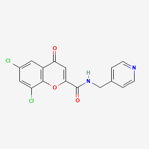 molecular formula C16H10Cl2N2O3 B12220703 6,8-dichloro-4-oxo-N-(pyridin-4-ylmethyl)-4H-chromene-2-carboxamide 