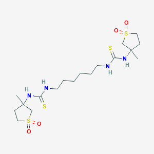 3-Methyl-3-[({[6-({[(3-methyl-1,1-dioxothiolan-3-yl)amino]thioxomethyl}amino)h exyl]amino}thioxomethyl)amino]thiolane-1,1-dione