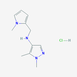 1,5-dimethyl-N-[(1-methylpyrrol-2-yl)methyl]pyrazol-4-amine;hydrochloride