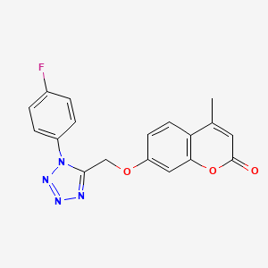 molecular formula C18H13FN4O3 B12220733 7-{[1-(4-fluorophenyl)-1H-tetrazol-5-yl]methoxy}-4-methyl-2H-chromen-2-one 