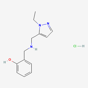 molecular formula C13H18ClN3O B12220802 2-[[(2-Ethylpyrazol-3-yl)methylamino]methyl]phenol;hydrochloride 