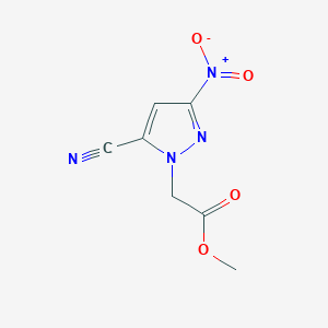 molecular formula C7H6N4O4 B12220805 Methyl (5-cyano-3-nitro-1H-pyrazol-1-yl)acetate 