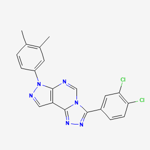 molecular formula C20H14Cl2N6 B12220807 3-(3,4-dichlorophenyl)-7-(3,4-dimethylphenyl)-7H-pyrazolo[4,3-e][1,2,4]triazolo[4,3-c]pyrimidine 