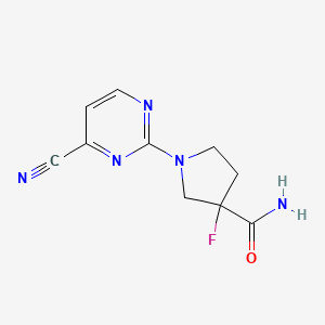 molecular formula C10H10FN5O B12220818 1-(4-Cyanopyrimidin-2-yl)-3-fluoropyrrolidine-3-carboxamide 