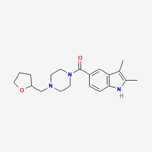 molecular formula C20H27N3O2 B12220856 2,3-dimethyl-5-{4-[(oxolan-2-yl)methyl]piperazine-1-carbonyl}-1H-indole 