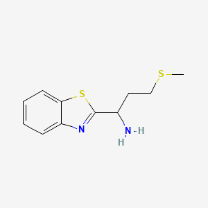 molecular formula C11H14N2S2 B12220876 1-(1,3-Benzothiazol-2-yl)-3-(methylsulfanyl)propan-1-amine 