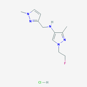 molecular formula C11H17ClFN5 B12220887 1-(2-fluoroethyl)-3-methyl-N-[(1-methylpyrazol-3-yl)methyl]pyrazol-4-amine;hydrochloride 