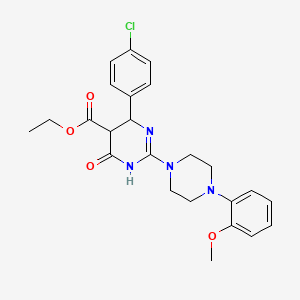 Ethyl 4-(4-chlorophenyl)-2-[4-(2-methoxyphenyl)piperazin-1-yl]-6-oxo-1,4,5,6-tetrahydropyrimidine-5-carboxylate