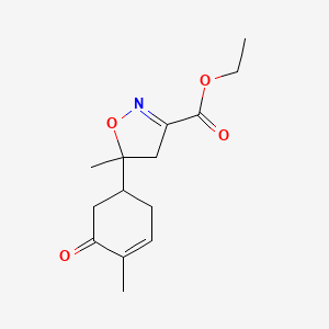 molecular formula C14H19NO4 B12220919 ethyl 5-methyl-5-(4-methyl-5-oxocyclohex-3-en-1-yl)-4H-1,2-oxazole-3-carboxylate 