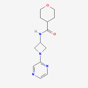 N-[1-(pyrazin-2-yl)azetidin-3-yl]oxane-4-carboxamide