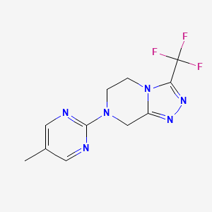 5-methyl-2-[3-(trifluoromethyl)-5H,6H,7H,8H-[1,2,4]triazolo[4,3-a]pyrazin-7-yl]pyrimidine