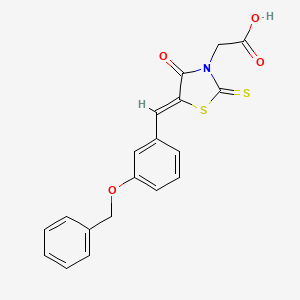 molecular formula C19H15NO4S2 B12220956 [5-(3-Benzyloxy-benzylidene)-4-oxo-2-thioxo-thiazolidin-3-yl]-acetic acid 