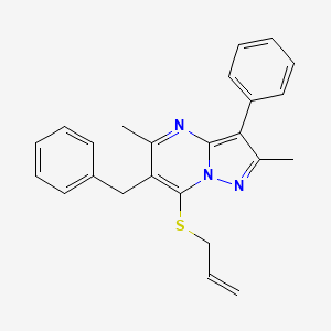 6-Benzyl-2,5-dimethyl-3-phenyl-7-(prop-2-en-1-ylsulfanyl)pyrazolo[1,5-a]pyrimidine