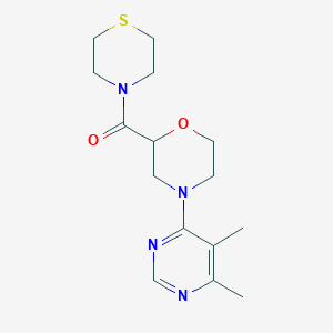 molecular formula C15H22N4O2S B12220995 4-(5,6-Dimethylpyrimidin-4-yl)-2-(thiomorpholine-4-carbonyl)morpholine 