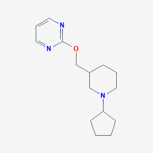 molecular formula C15H23N3O B12221056 2-[(1-Cyclopentylpiperidin-3-yl)methoxy]pyrimidine 