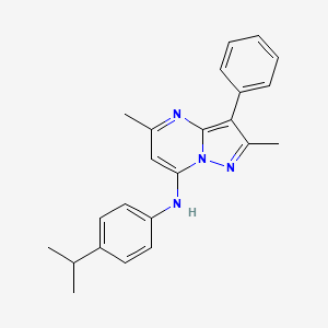 molecular formula C23H24N4 B12221083 2,5-dimethyl-3-phenyl-N-[4-(propan-2-yl)phenyl]pyrazolo[1,5-a]pyrimidin-7-amine 