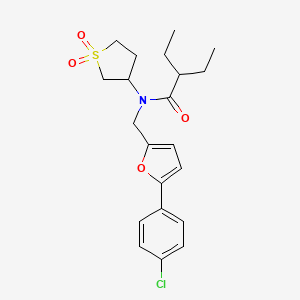 molecular formula C21H26ClNO4S B12221172 N-{[5-(4-chlorophenyl)furan-2-yl]methyl}-N-(1,1-dioxidotetrahydrothiophen-3-yl)-2-ethylbutanamide 