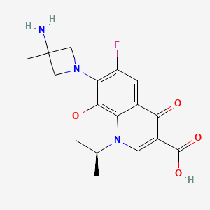molecular formula C17H18FN3O4 B1222124 9-Fluoro-3-methyl-10-(3-amino-3-methylazetidin-1-yl)-7-oxo-2,3-dihydro-7H-pyrido-(1,2,3-de)-1,4-benzoxazine-6-carboxylic acid CAS No. 124668-23-1